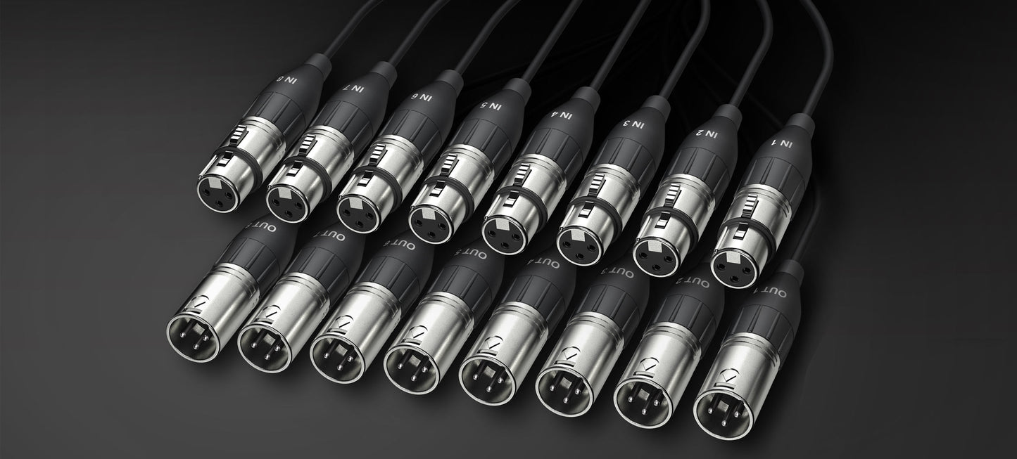 ALVA analog multicore cable, 8 x XLR to 8 x XLR