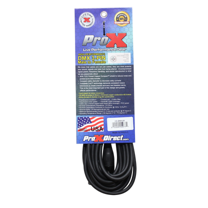 ProX XC-DMX25 packaging back with specifications