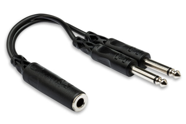 Y Cable, 1/4 in TSF to Dual 1/4 in TS