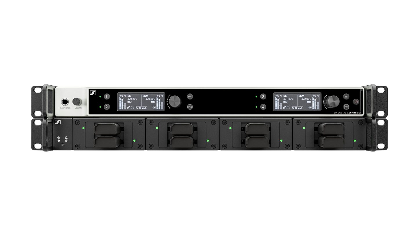 Sennheiser EW-DX EM 4 DANTE Rx R1-9 Rack Inc 1/4 wave ant BNC cables
