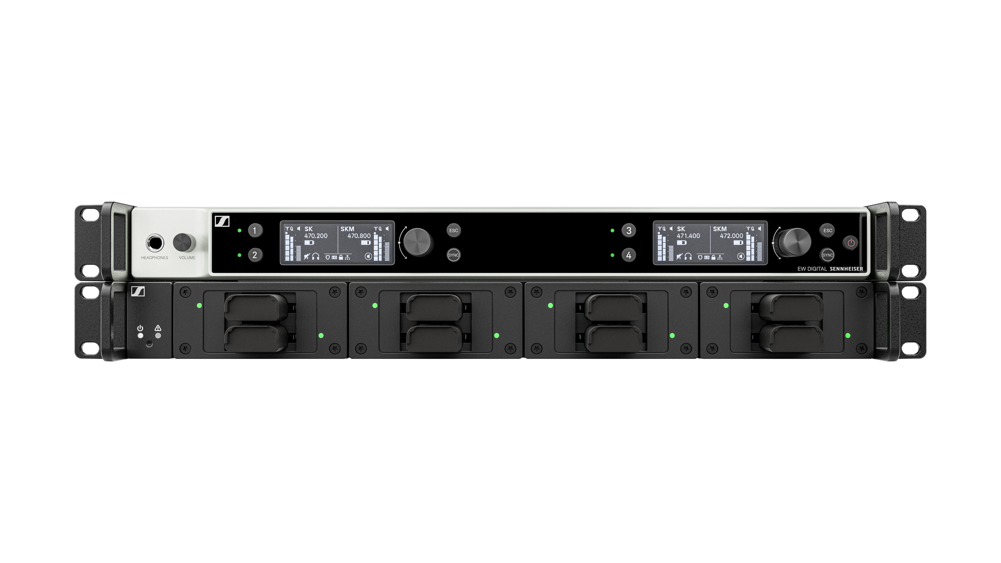 Sennheiser EW-DX EM 4 DANTE Rx R1-9 Rack Inc 1/4 wave ant BNC cables