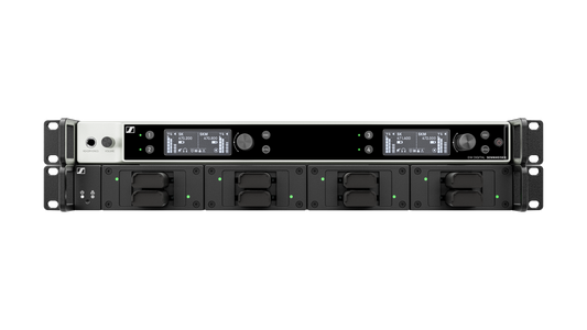 Sennheiser EW-DX EM 4 DANTE Receiver R1-9 Rack including 1/4 wave antenna BNC cables