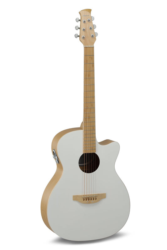 Applause Jump OM Cutway Electric, Blank Canvas Satin White - view 1