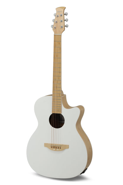 Applause Jump OM Cutway Electric, Blank Canvas Satin White - view 3
