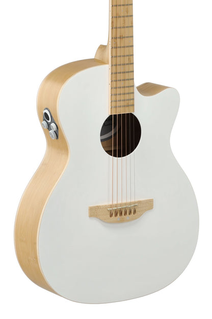 Applause Jump OM Cutway Electric, Blank Canvas Satin White - view 4