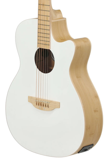 Applause Jump OM Cutway Electric, Blank Canvas Satin White - view 5