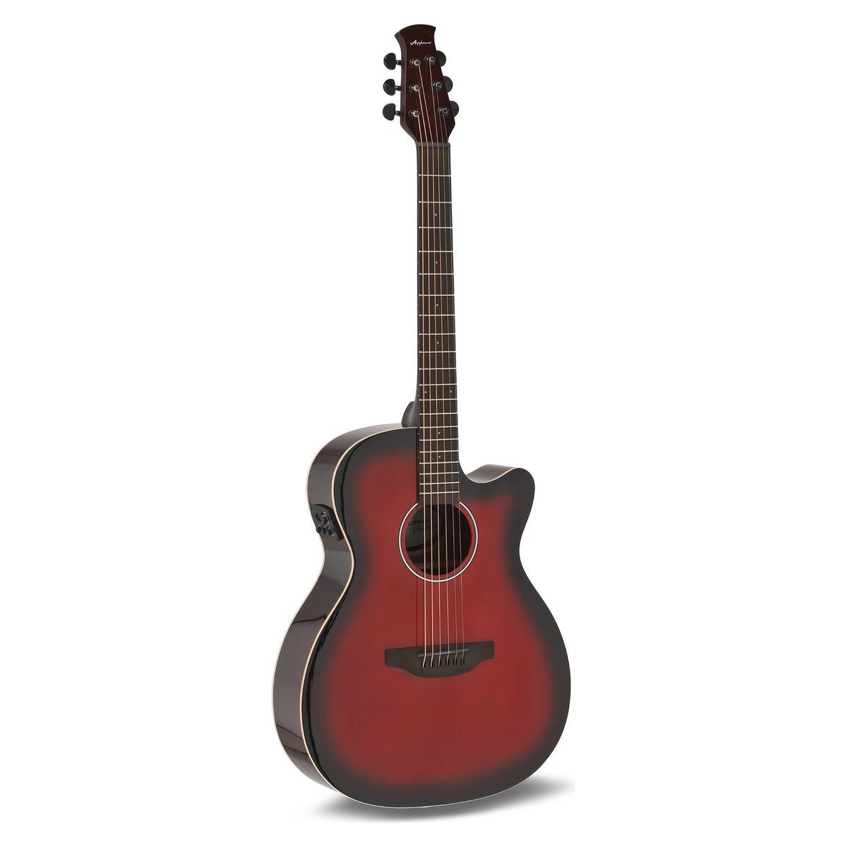 Applause Jump AEO-69-CB OM Cutaway Acoustic Electric Guitar, Gloss Cherry Burst, view 1