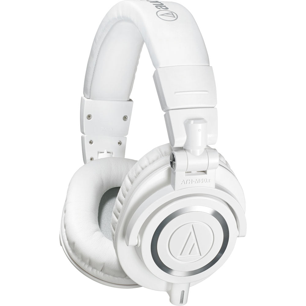 Audio Technica Closed-back dynamic monitor headphones, detachable cables, white