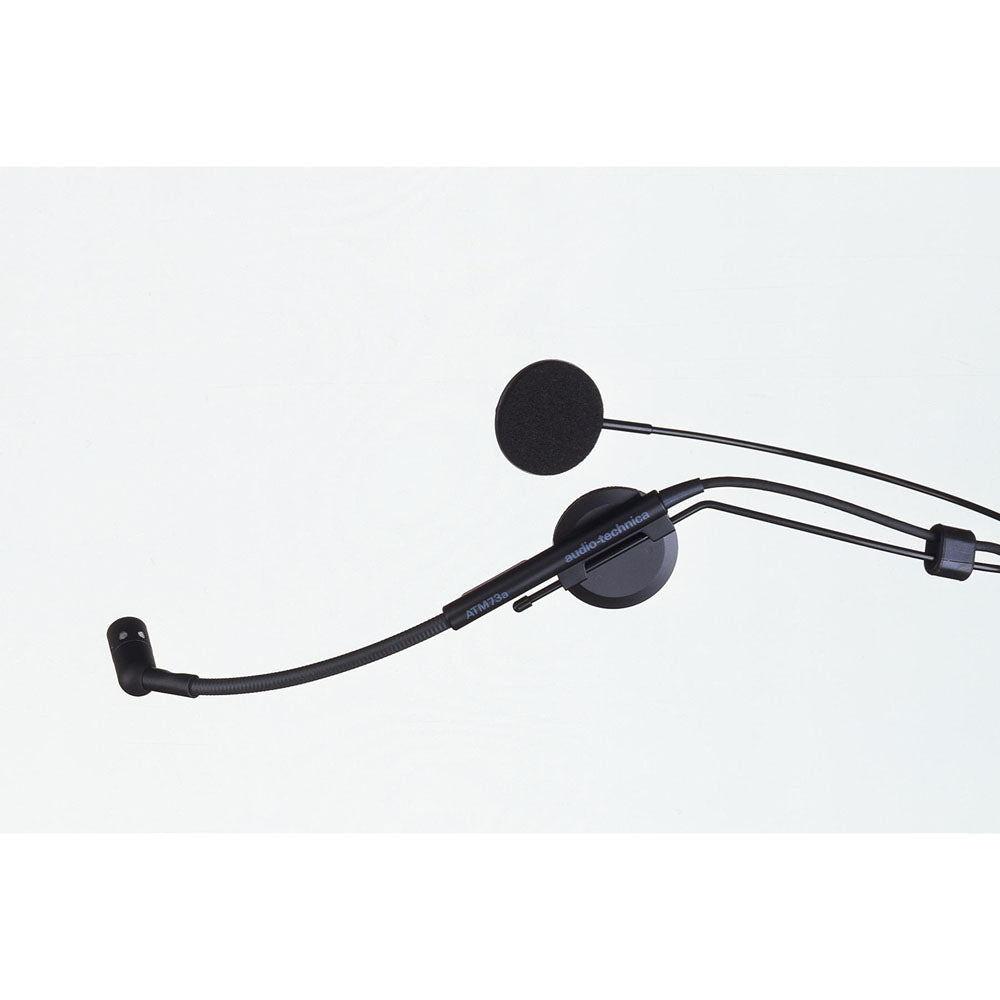 Audio Technica Cardioid condenser headworn microphone with 55" cable terminated with locking 4-p
