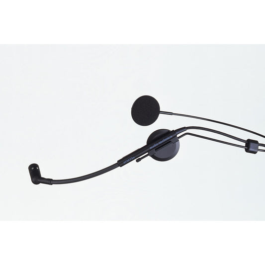 Audio Technica Cardioid condenser headworn microphone with 55" cable terminated with locking 4-p