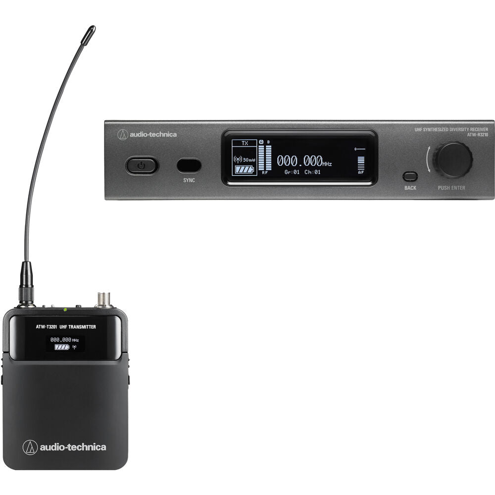 Audio Technica 3000 Series Wireless System (4th gen) includes: ATW-R3210 receiver and ATW-T3201