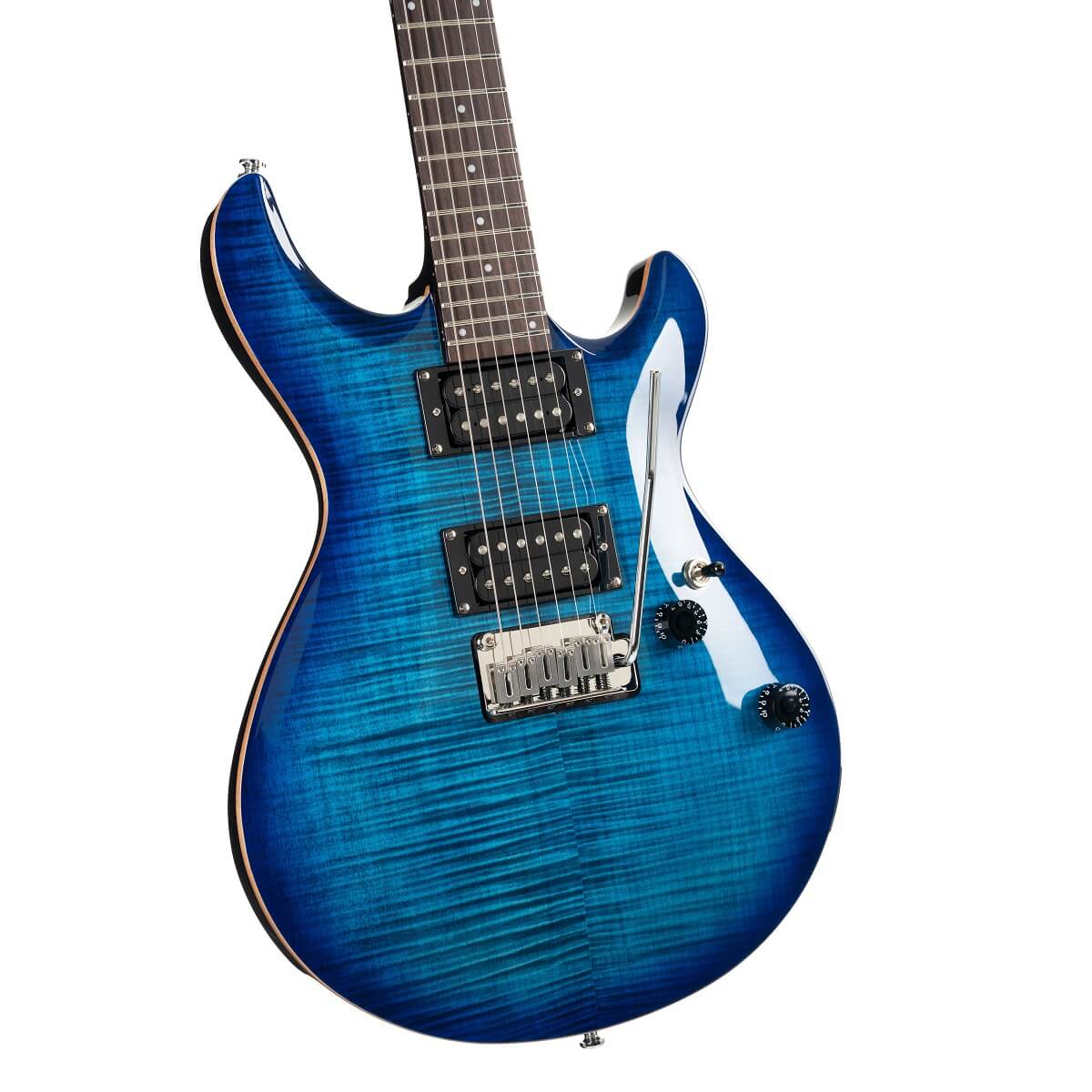 Cort M600T Blue Burst, flamed maple top