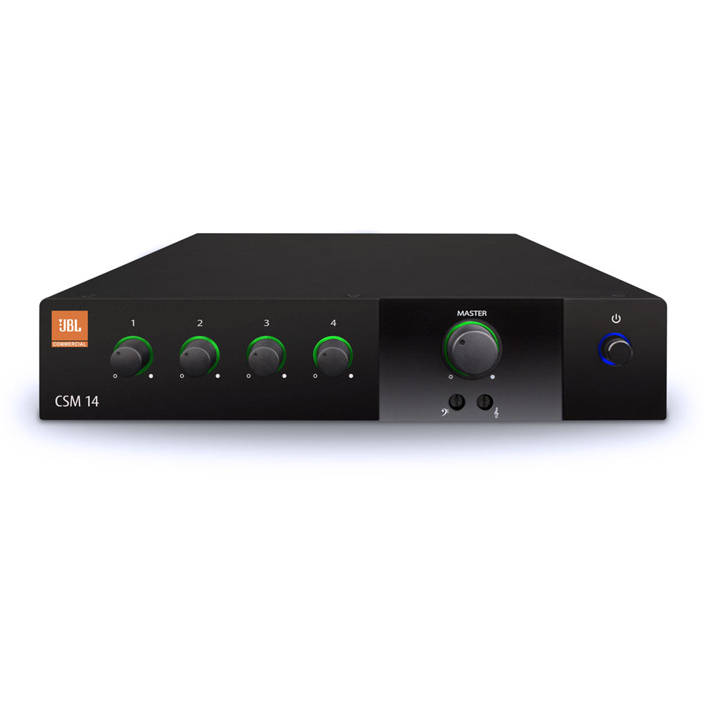JBL 4 Input - 1 Output Mixer, Fanless, 1U Half-Rack, Mounting Kit Included