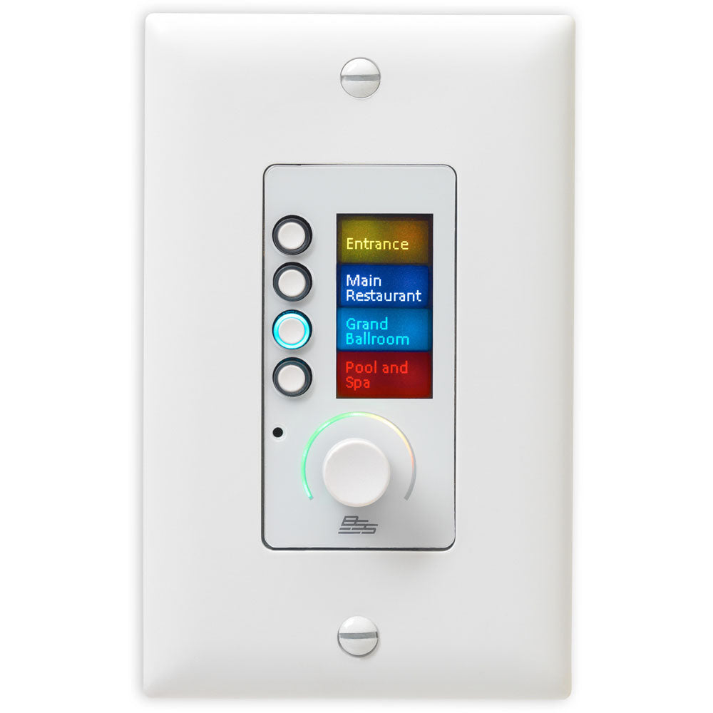 BSS EC-4BV-WHT-US Ethernet Ctrlr w/ 4 Btns & Volume (White)