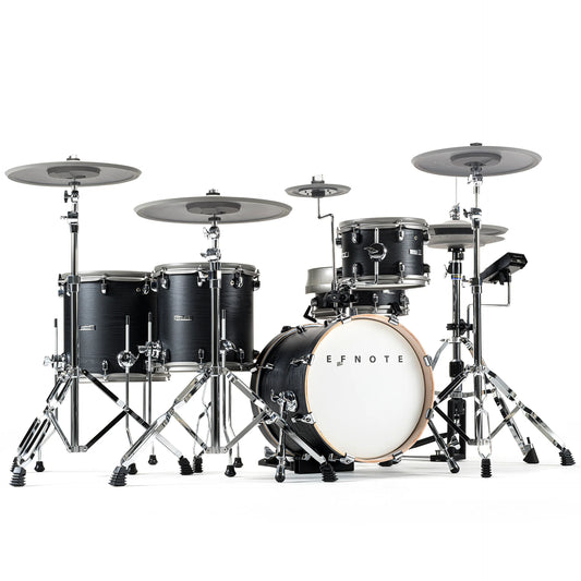 EFNOTE 5X Acoustic Designed Electronic Drum Set, MIDI , w/360 Triggering, , 3 Zone, 8ch XLR - Black Oak Wrap