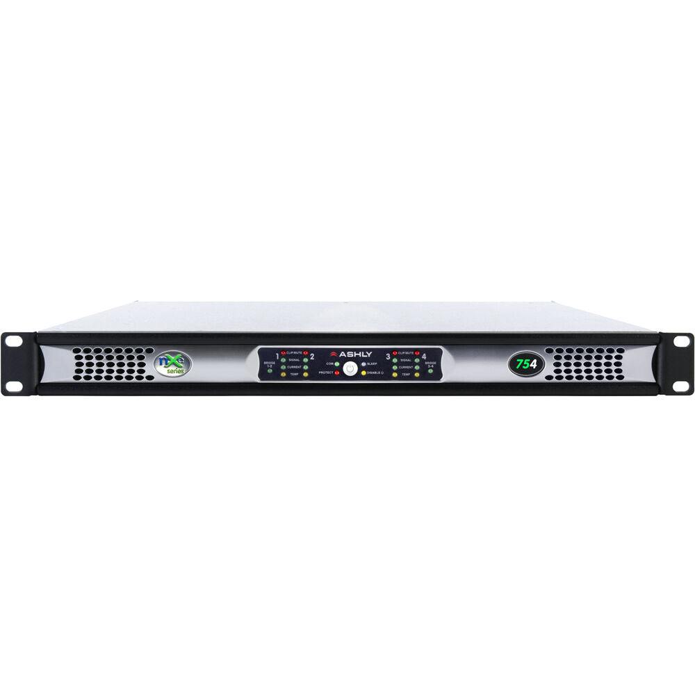 ASHLY Network Multi-Mode Power Amplifier 4 x75 Watts at 2/4/8 Ohms or 25V/70V