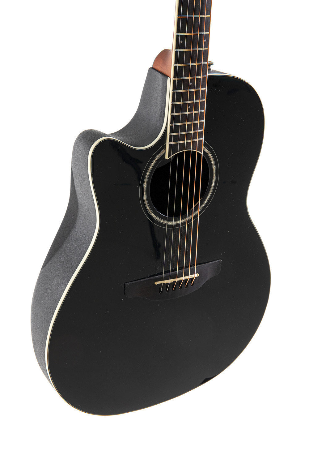 Ovation Celebrity Traditional E-Acoustic Guitar CS24L-5G, Black, Lefty - view 5