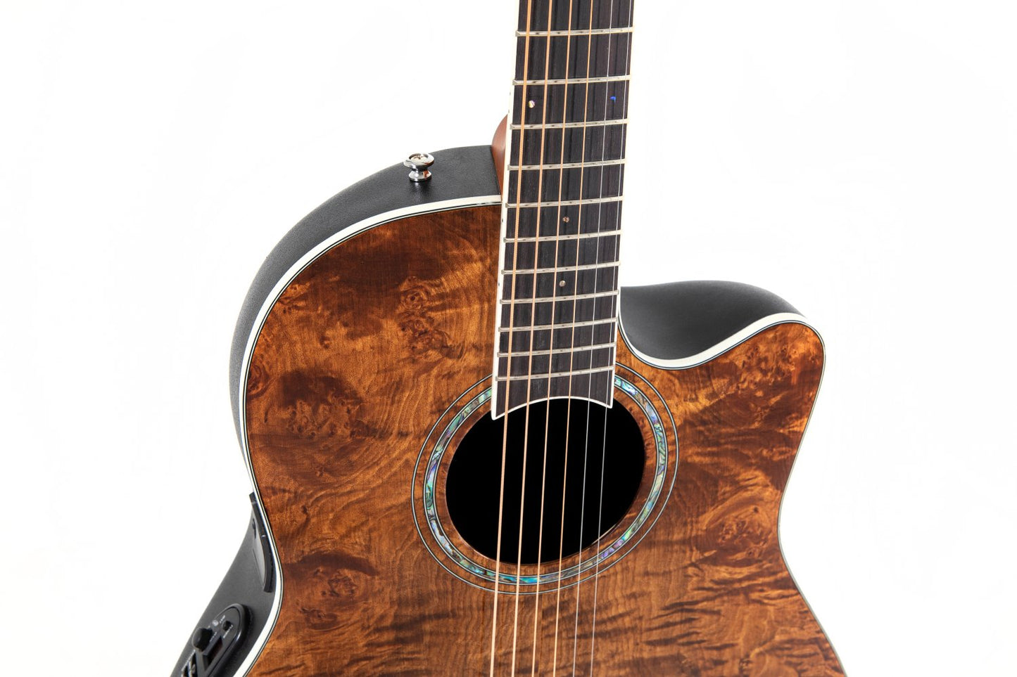 Ovation Celebrity Traditional Plus E-Acoustic Guitar CS24P-NBM, Nutmeg Burled Maple - view 6