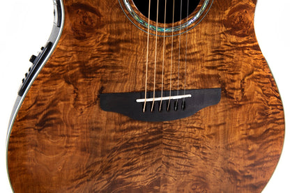 Ovation Celebrity Traditional Plus E-Acoustic Guitar CS24P-NBM, Nutmeg Burled Maple - view 7