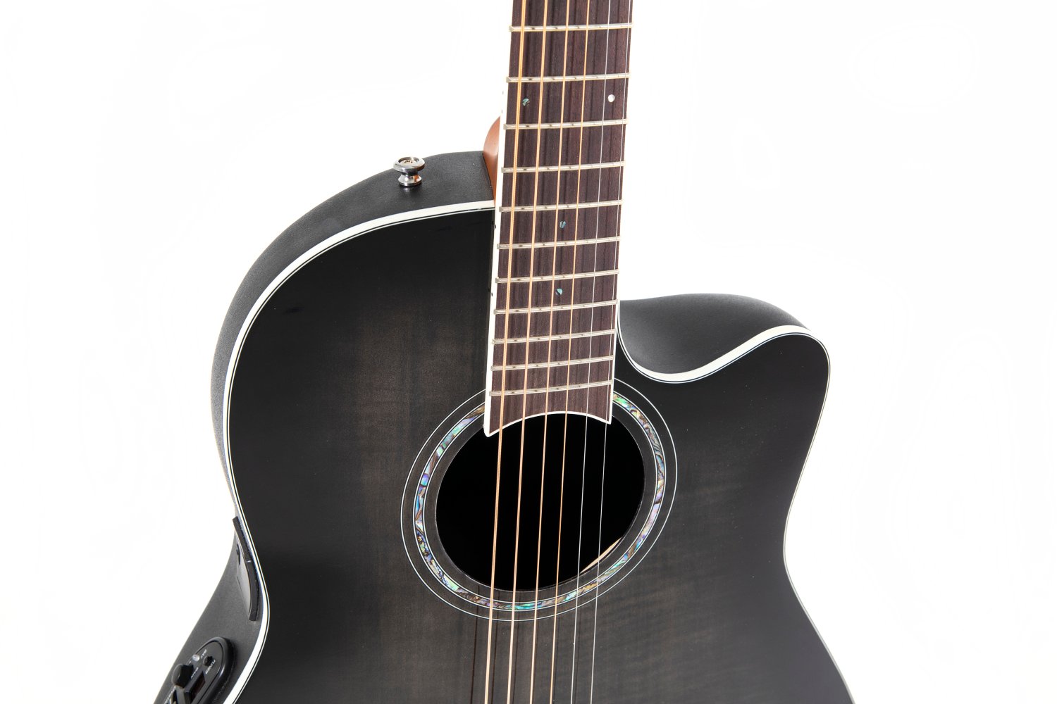 Ovation Celebrity Traditional Plus E-Acoustic Guitar CS24P-TBBY, Transparent Blackburst - view 6