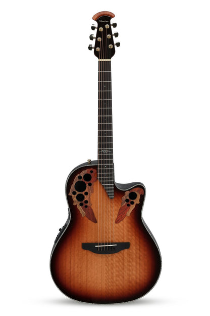 Ovation Celebrity Exotic Selection 2025 Limited E-Acoustic Guitar CE44P-FLE-G, Flamed Eucalyptus - view 4
