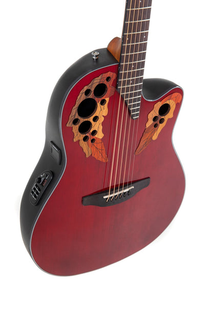 Ovation Celebrity Elite E-Acoustic Guitar CE44-RR, Ruby Red - view 4