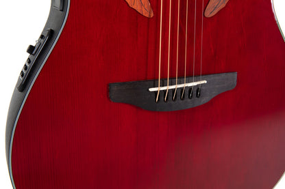 Ovation Celebrity Elite E-Acoustic Guitar CE44-RR, Ruby Red - view 7