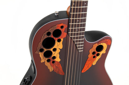 Ovation Celebrity Elite E-Acoustic Guitar CE44-RRB, Reverse Red Burst - view 6