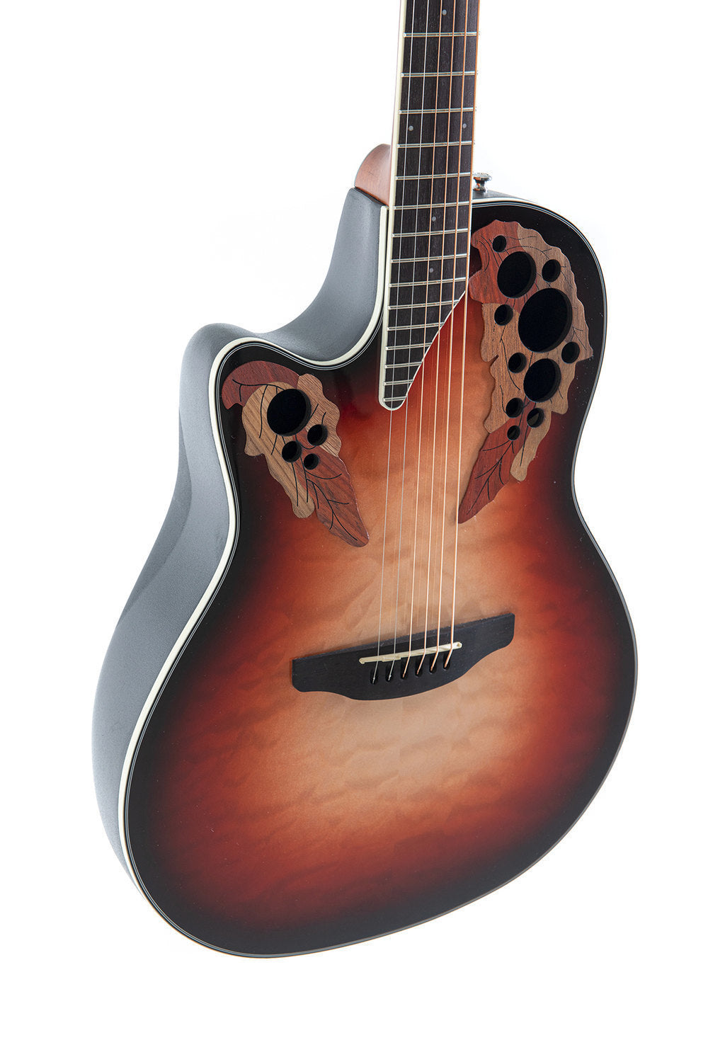Ovation Celebrity Elite Plus E-Acoustic Guitar CE44LX-1R, Ruby Burst, Lefty - view 5