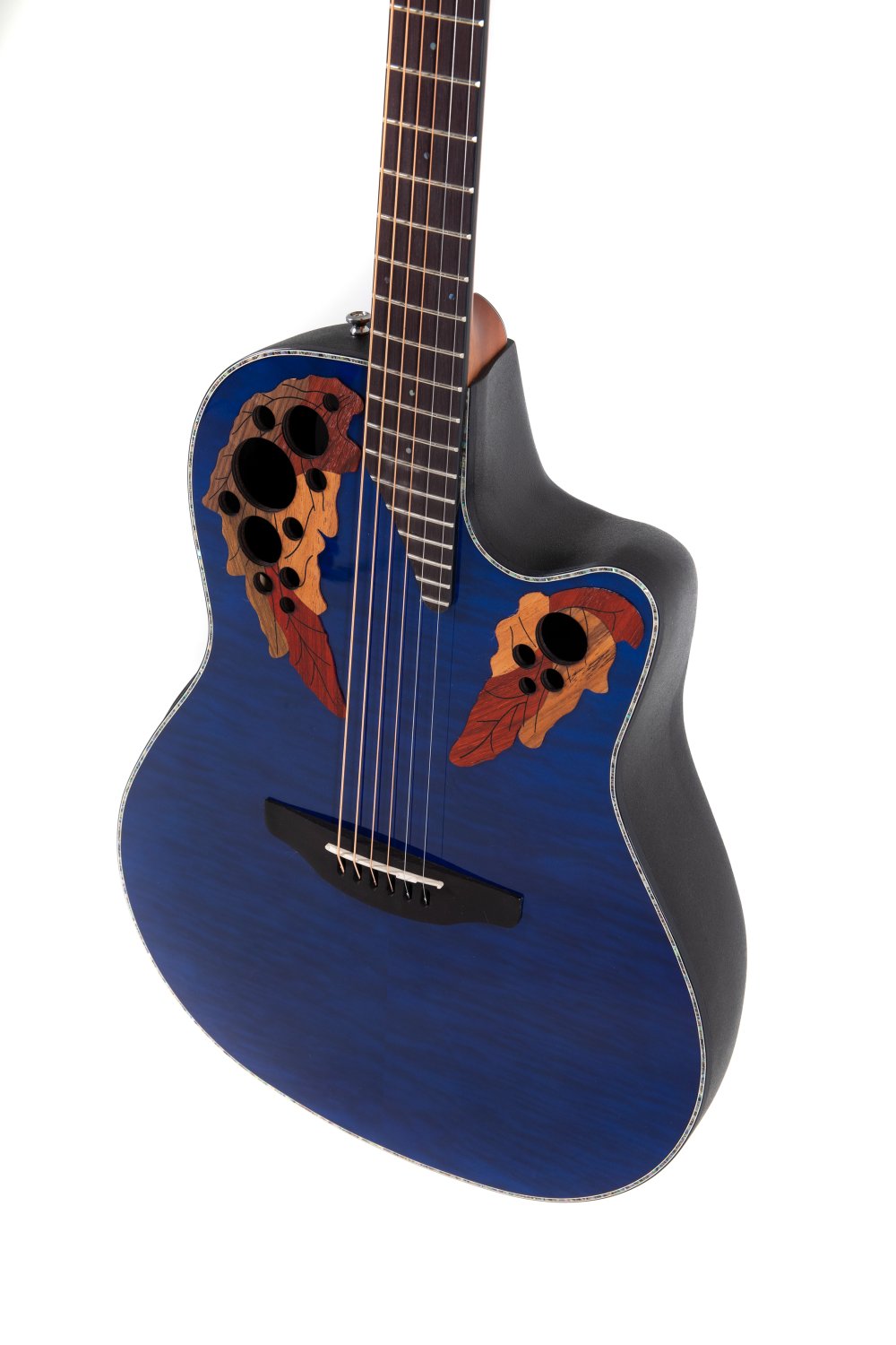 Ovation Celebrity Elite Plus E-Acoustic Guitar CE44P-8TQ, Blue Transparent Quilt - view 5
