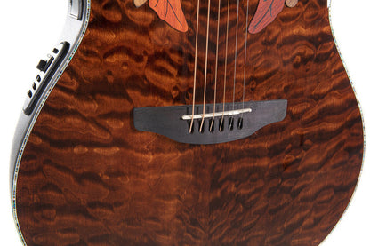 Ovation Celebrity Elite Plus E-Acoustic Guitar CE44P-TGE, Dark Tiger Eye - view 3