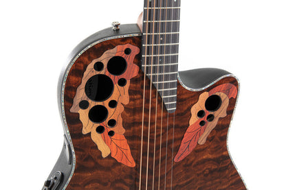 Ovation Celebrity Elite Plus E-Acoustic Guitar CE44P-TGE, Dark Tiger Eye - view 4