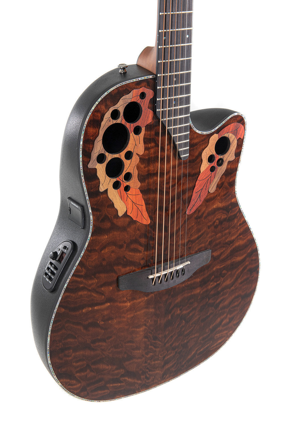 Ovation Celebrity Elite Plus E-Acoustic Guitar CE44P-TGE, Dark Tiger Eye - view 5