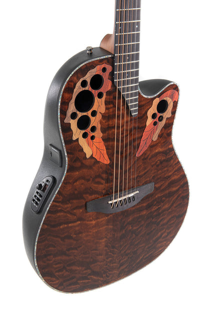 Ovation Celebrity Elite Plus E-Acoustic Guitar CE44P-TGE, Dark Tiger Eye - view 5