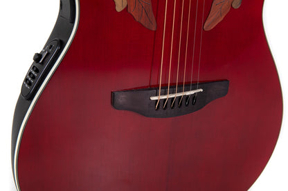 Ovation Celebrity Elite E-Acoustic Guitar CE48-RR, Ruby Red - view 7