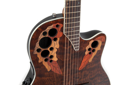 Ovation Celebrity Elite Plus E-Acoustic Guitar CE48P-TGE, Tiger Eye - view 6