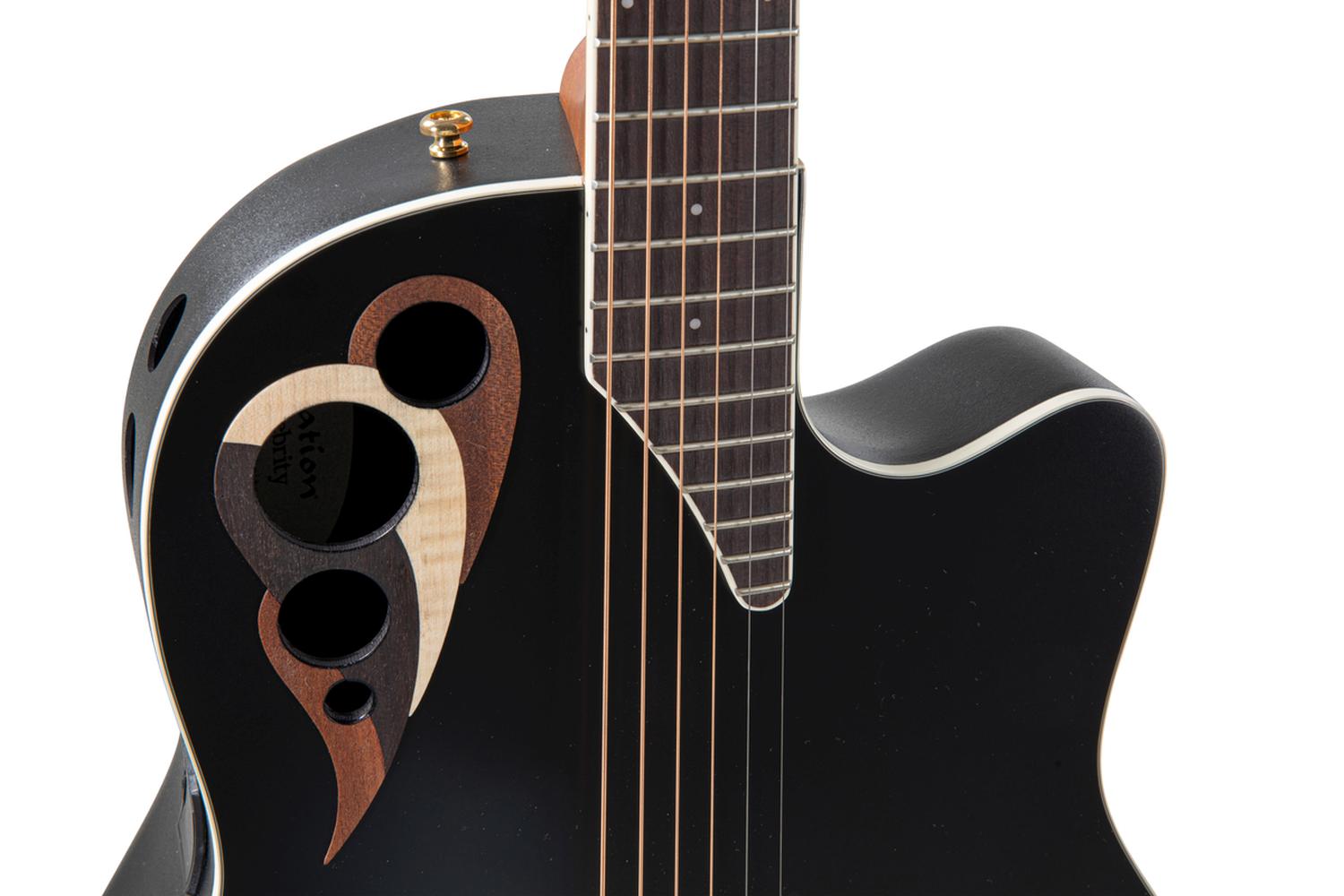 Ovation Celebrity Deluxe E-Acoustic Guitar CDX40-5-G, Black Satin - view 6