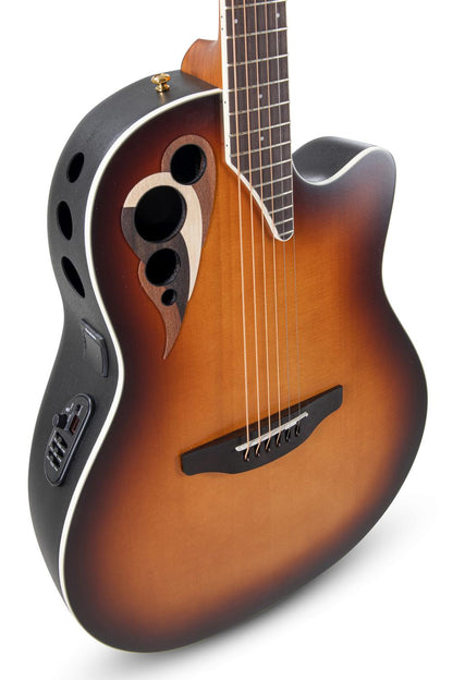 Ovation Celebrity Deluxe E-Acoustic Guitar CDX40-1-G, Vintage Suburst Satin - view 4