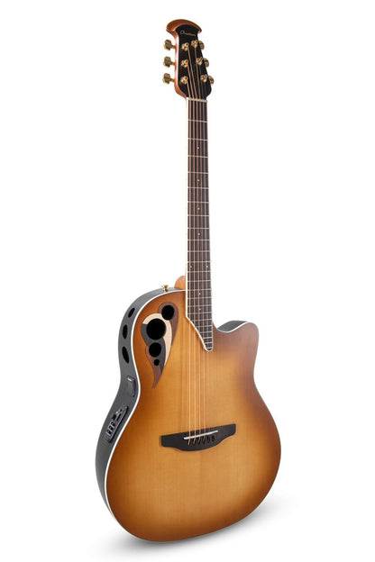Ovation Celebrity Deluxe E-Acoustic Guitar CDX40-PB-G, Vintage Peach Burst Satin - view 1