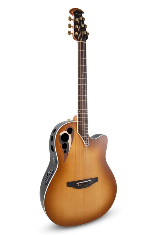 Ovation Celebrity Deluxe E-Acoustic Guitar CDX40-PB-G, Vintage Peach Burst Satin - view 1