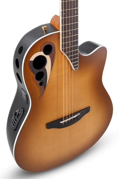 Ovation Celebrity Deluxe E-Acoustic Guitar CDX40-PB-G, Vintage Peach Burst Satin - view 4