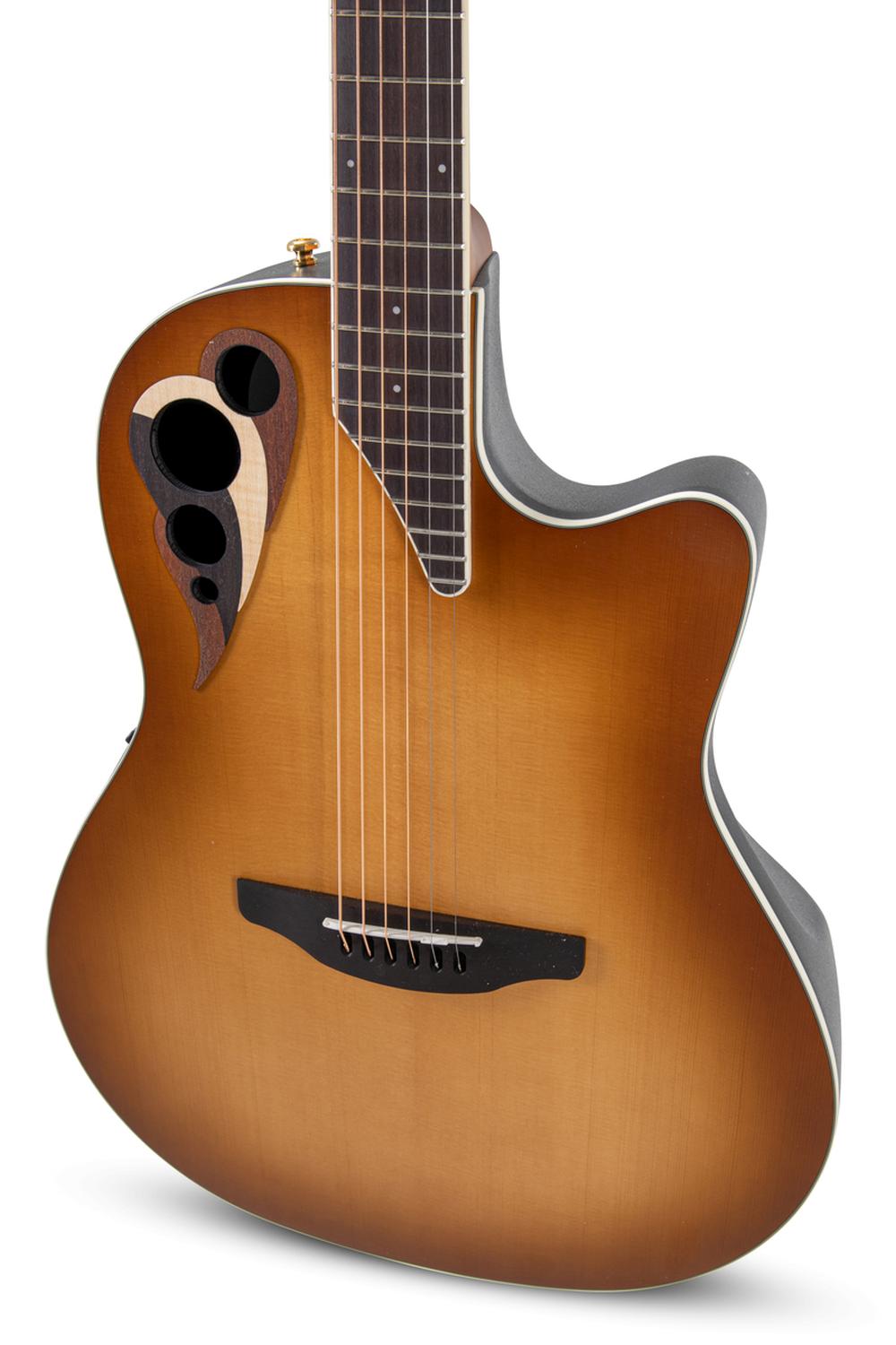 Ovation Celebrity Deluxe E-Acoustic Guitar CDX40-PB-G, Vintage Peach Burst Satin - view 5