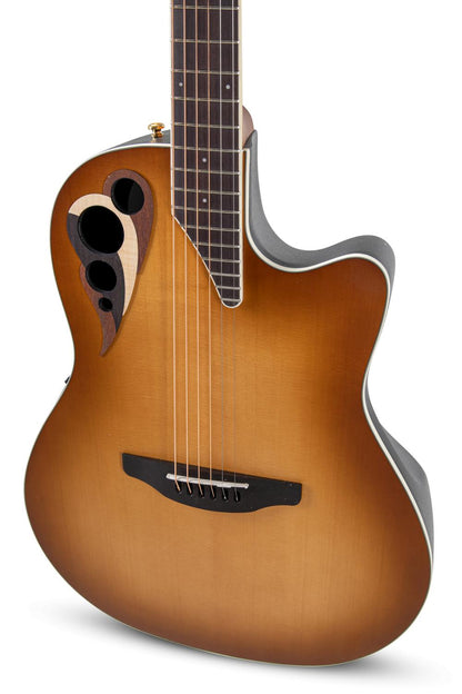 Ovation Celebrity Deluxe E-Acoustic Guitar CDX40-PB-G, Vintage Peach Burst Satin - view 5