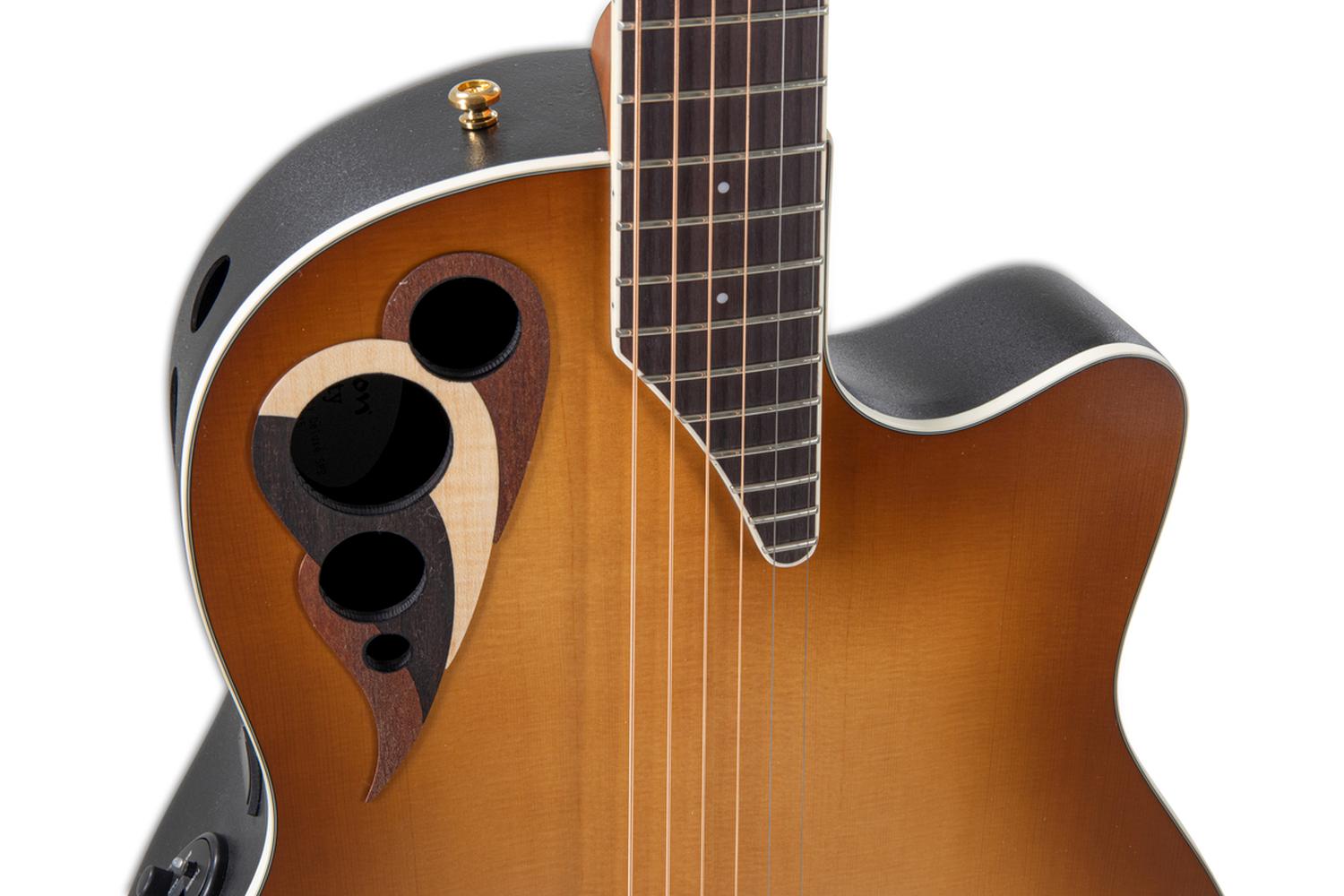 Ovation Celebrity Deluxe E-Acoustic Guitar CDX40-PB-G, Vintage Peach Burst Satin - view 6