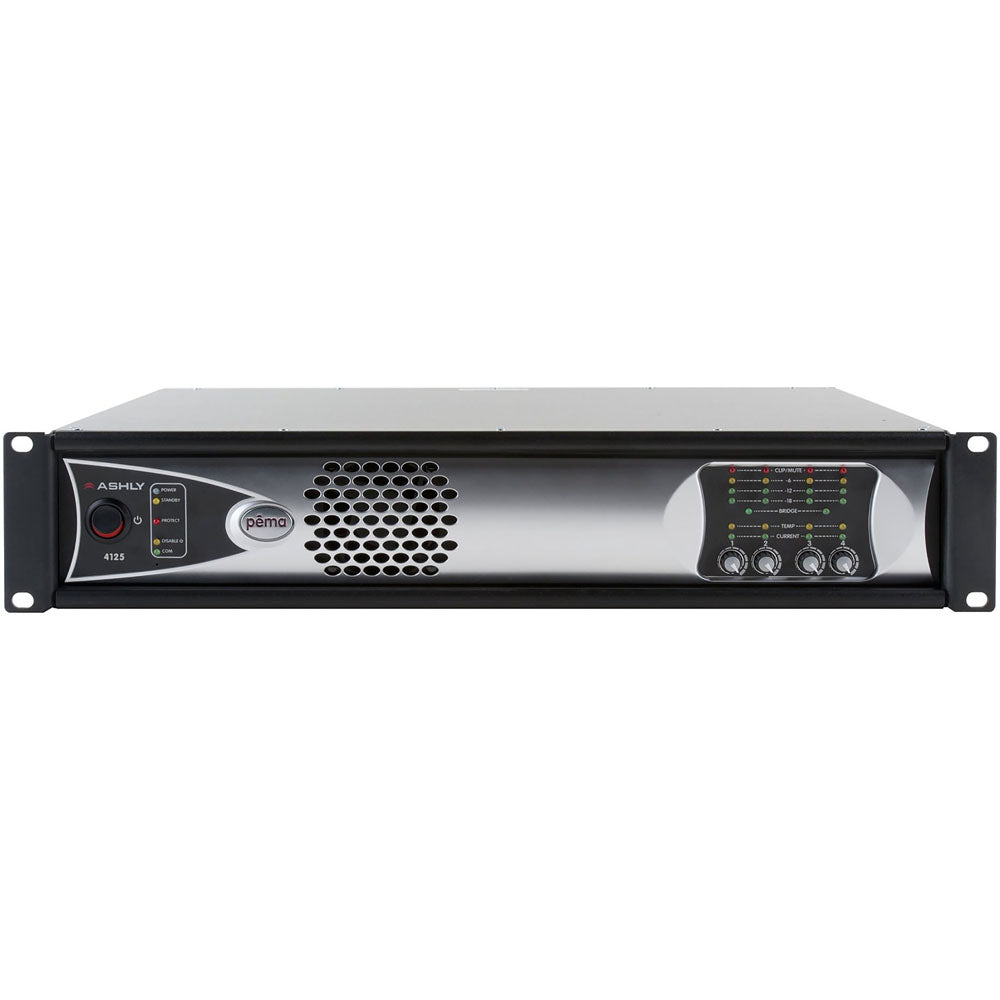 ASHLY pema Network Power Amp 4 x 125W @ 70V Constant Voltage w/ 8x8 Protea DSP