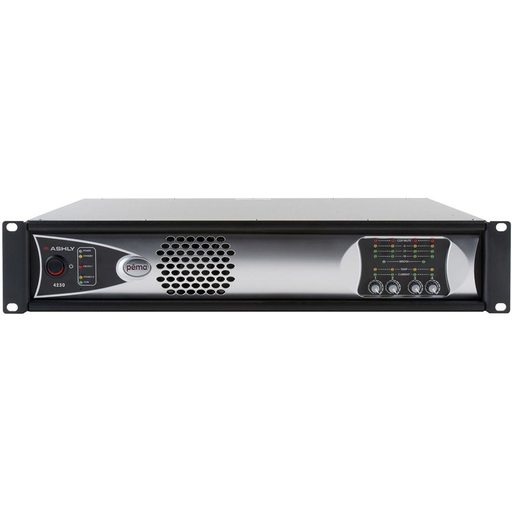 ASHLY pema NW Power Amp 4x250W @ 70V Constant Voltage with 8x8 Protea DSP
