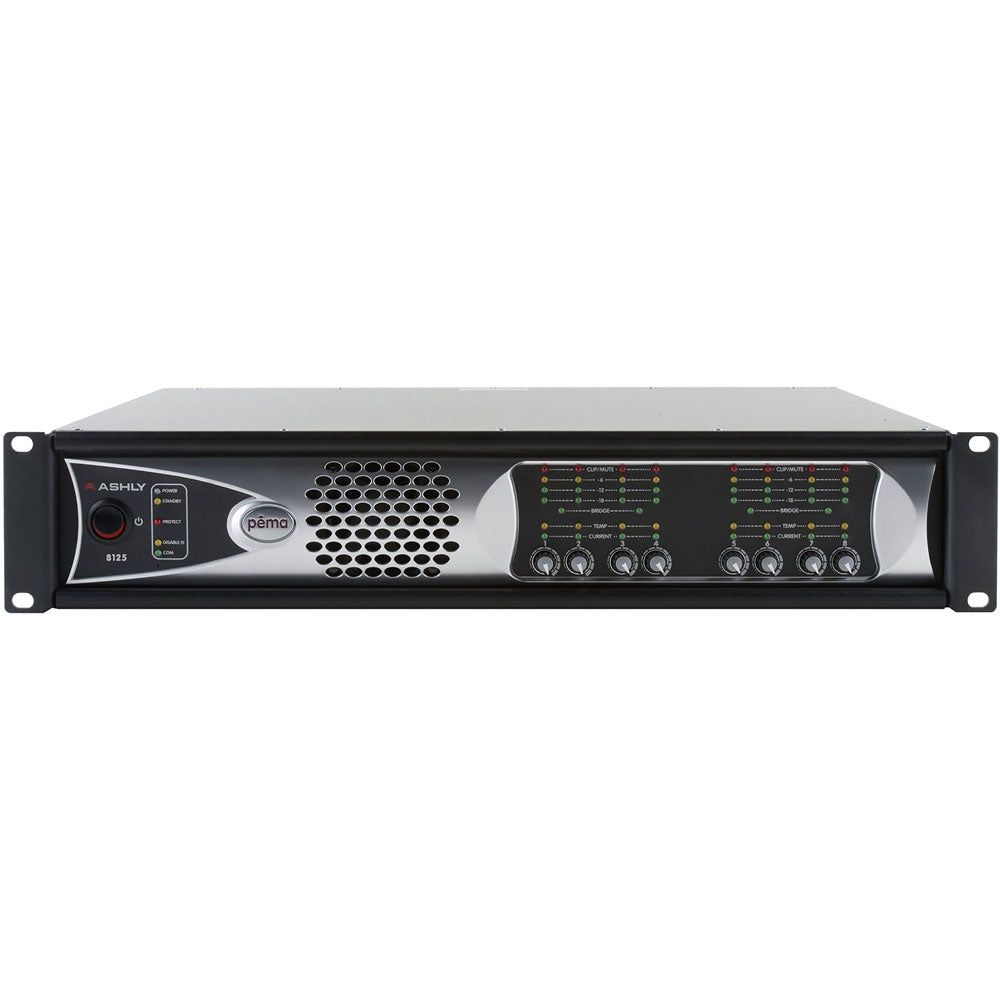 ASHLY pema Network Power Amp 8 x 125W @ 70V Constant Voltage w/ 8x8 Protea DSP