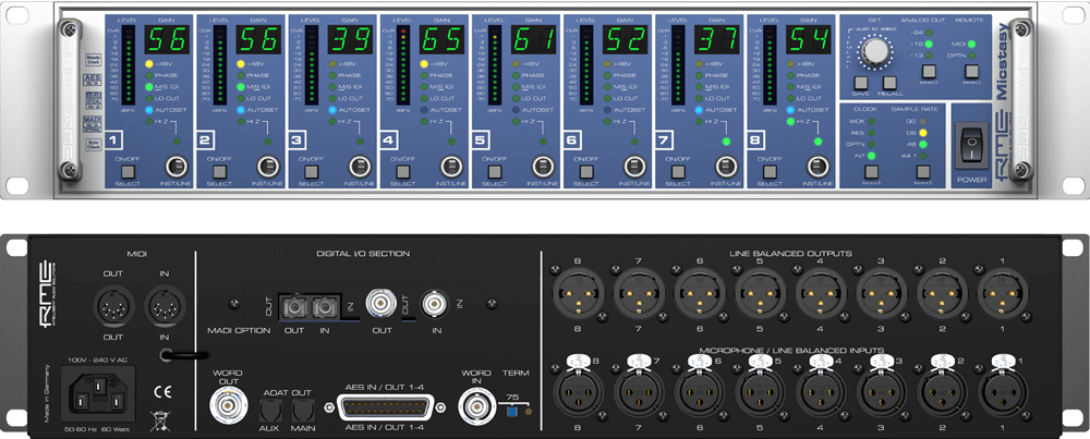 RME Micstasy 8-Channel Microphone Preamp and Converter, product image