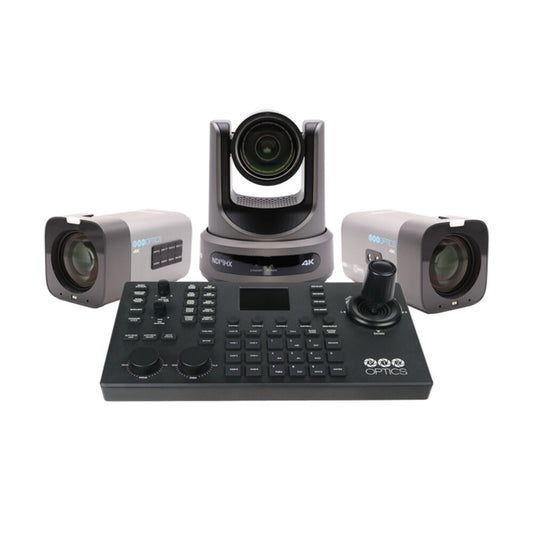 PTZOptics Action Bundle - Studio 4K 12X Pair, Move 4K 12X and SuperJoy Controller