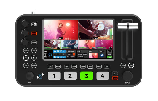 Sprolink NeoLIVE R2 Plus portable video switcher with 5.5 inch screen and joystick